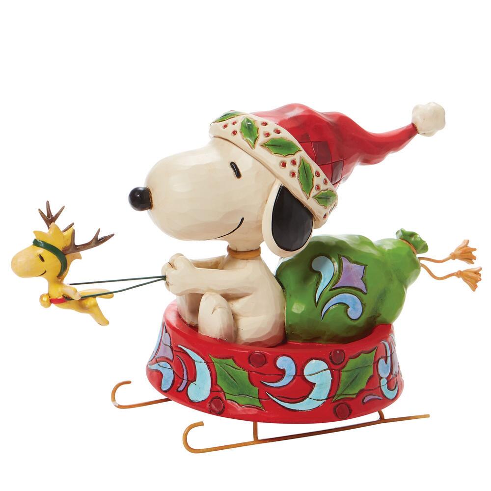 Snoopy Dog Bowl Sleigh Figurine