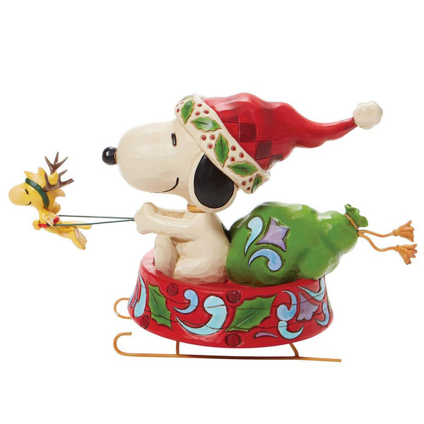 Snoopy Dog Bowl Sleigh Figurine