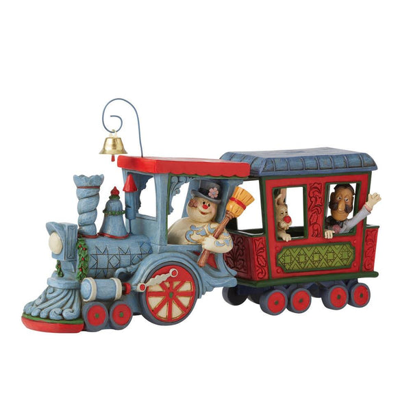 Frosty And Friends In Train Figurine