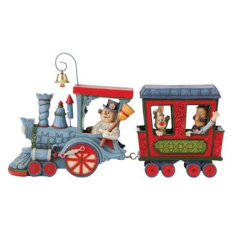Frosty And Friends In Train Figurine
