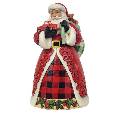 Santa With Red Truck Figurine
