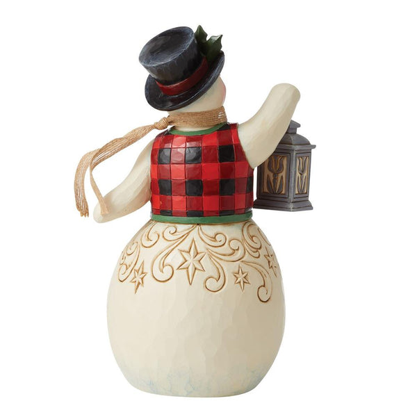 Snowman With Lantern Figurine