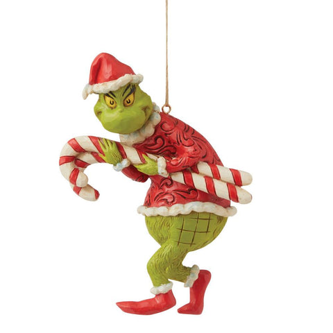 Grinch With Candycane Ornament