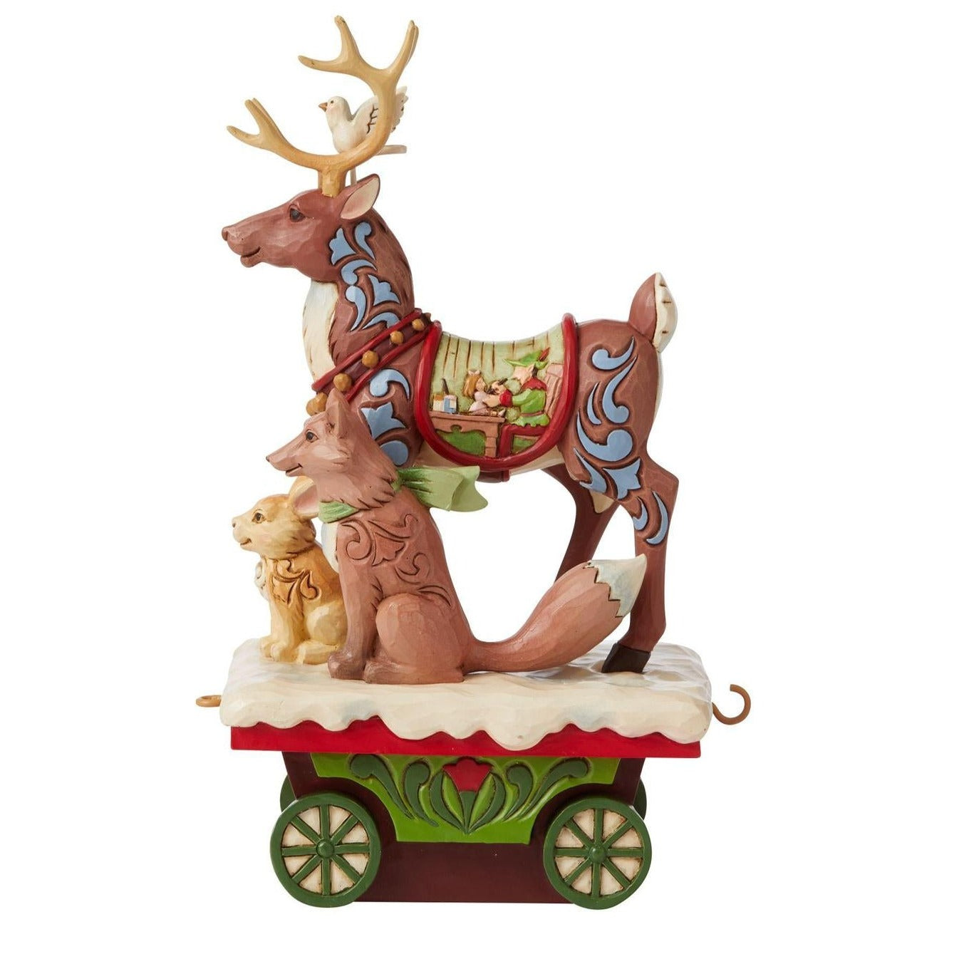 Reindeer And Animals Train Car Figurine
