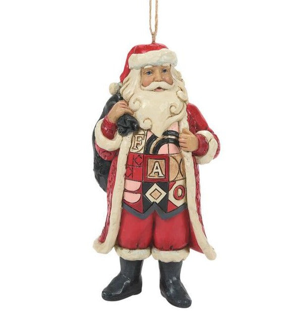 FAO Schwarz Santa With Toy Bag Ornament