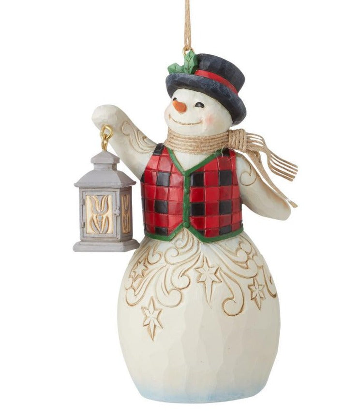 Snowman With Lantern Ornament