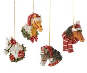 Assorted Horse Head Ornament, INDIVIDUALLY SOLD