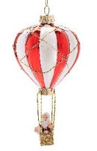 Santa In Hot Air Balloon Ornament