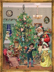 Santa With Children Paper Advent Calendar