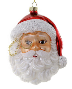 Santa Wearing Monocle Ornament