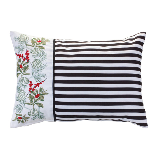 Holly And Stripes Pillow