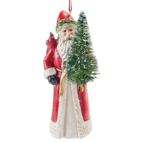 Santa With Tree Ornament