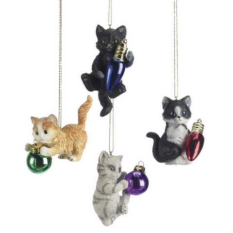 Assorted Playing Kitten Ornament, INDIVIDUALLY SOLD