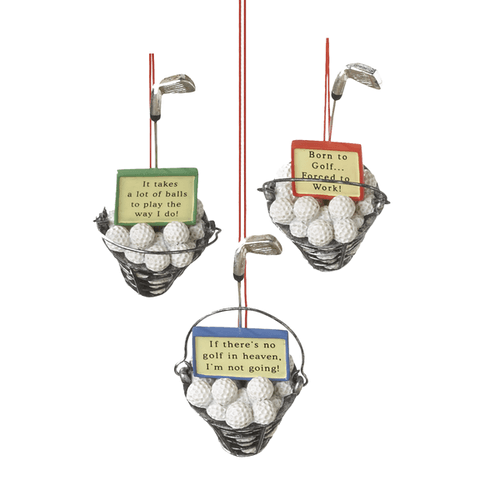 Assorted Golf Ball Ornament, INDIVIDUALLY SOLD