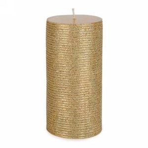3" X 6" Glitter Pillar Candle: Gold