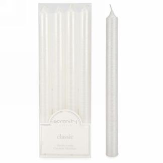 Set Of 4 Taper Candles: White