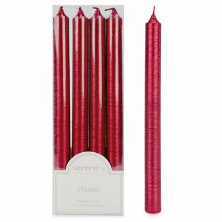 Set Of 4 Taper Candles: Red