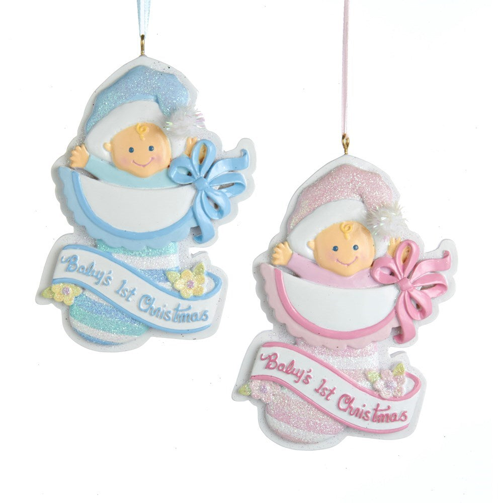 Assorted Baby's 1st Christmas Stocking Ornament, INDIVIDUALLY SOLD