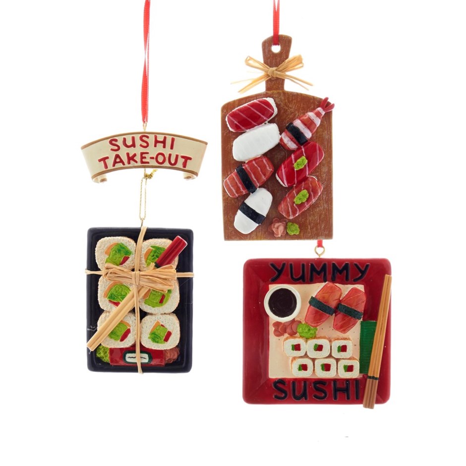 Assorted Sushi Plates Ornament, INDIVIDUALLY SOLD