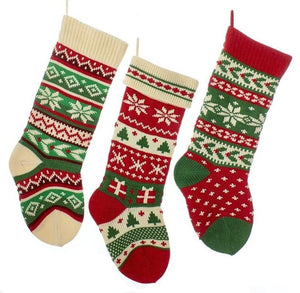 Assorted 20" Knitted Stocking, INDIVIDUALLY SOLD