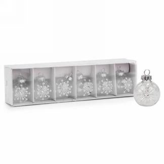 Snowflake Glass Ball Place Card Holder Set Of 6