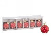 Red Swirl Glass Ball Place Card Holder Set Of 6