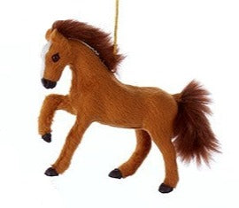 Brown Furry Horse Ornament