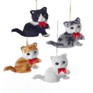 Assorted Furry Cat Ornament, INDIVIDUALY SOLD
