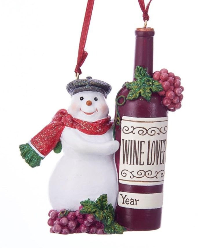 Snowman Wine Lover Ornament