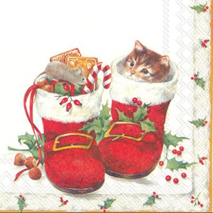 Cats in Boots Cocktail Napkin