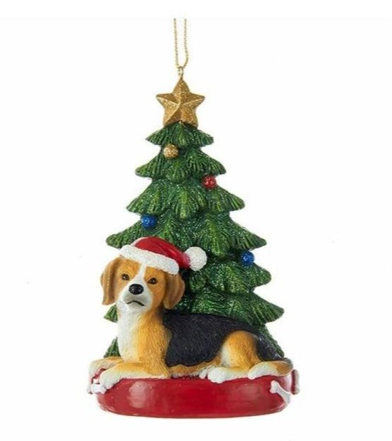 Dog & Tree Ornament: Beagle
