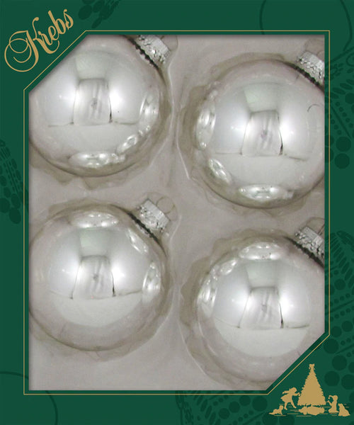Glass Ball Boxed, Set Of 4 - Silver