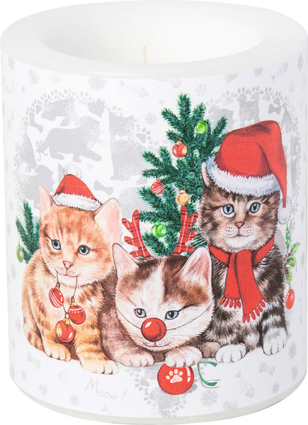 Holiday Cats Votive Candle Holder