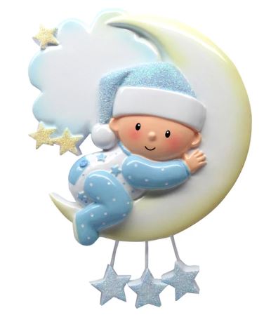 Baby's First Boy On Moon Ornament