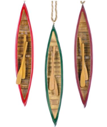 Assorted Canoe Ornament, INDIVIDUALLY SOLD