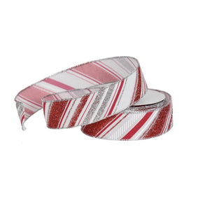 Glitter Candy Cane Stripe Ribbon