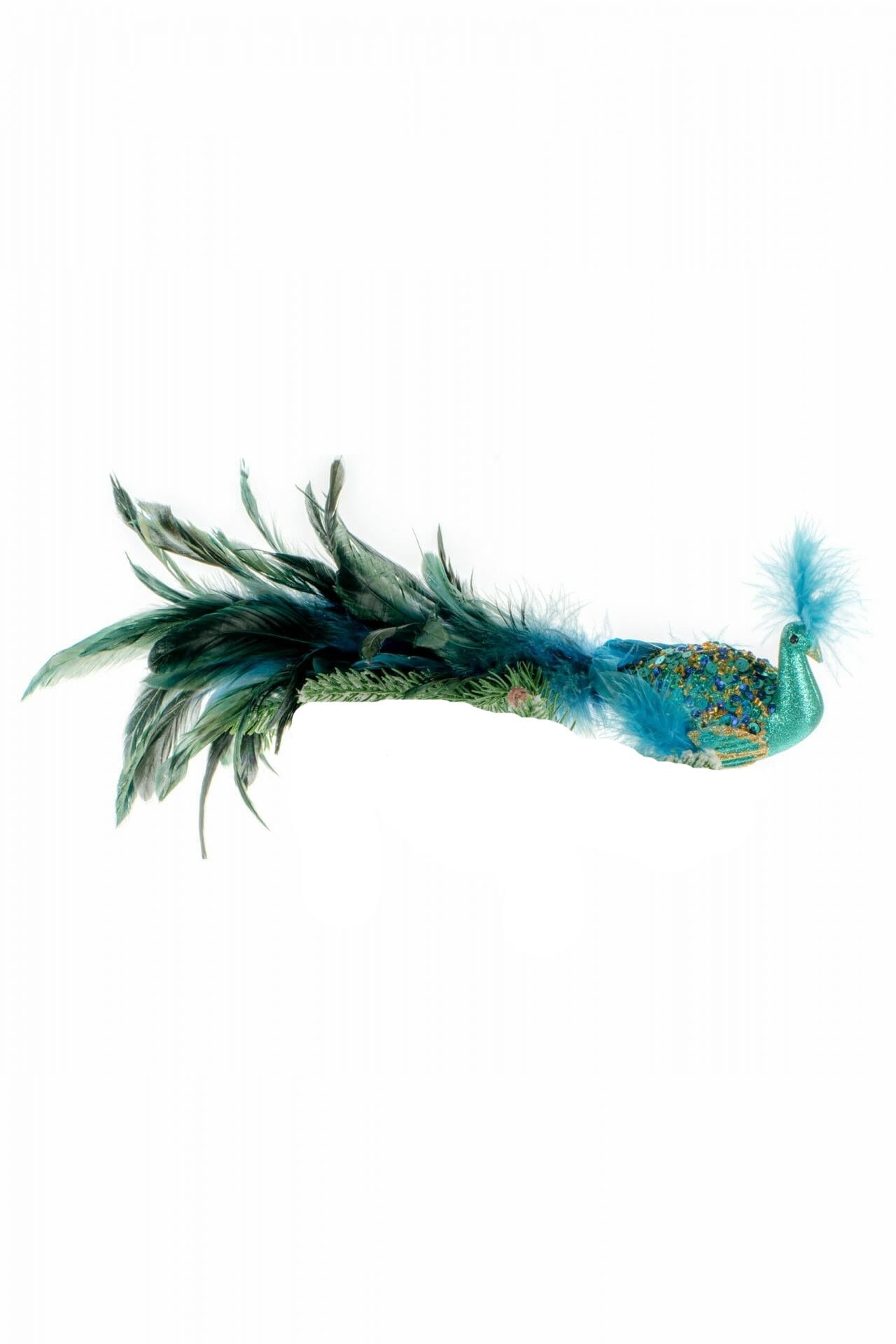 Peacock Clip On Bird Ornament