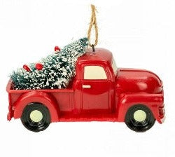 Red Truck With Tree Ornament