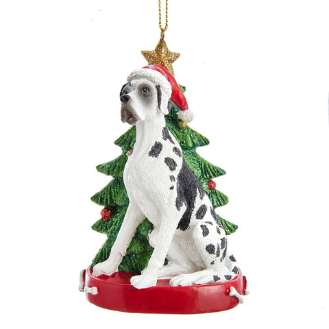 Dog & Tree Ornament: Great Dane