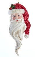 Santa Head With Long Beard Ornament