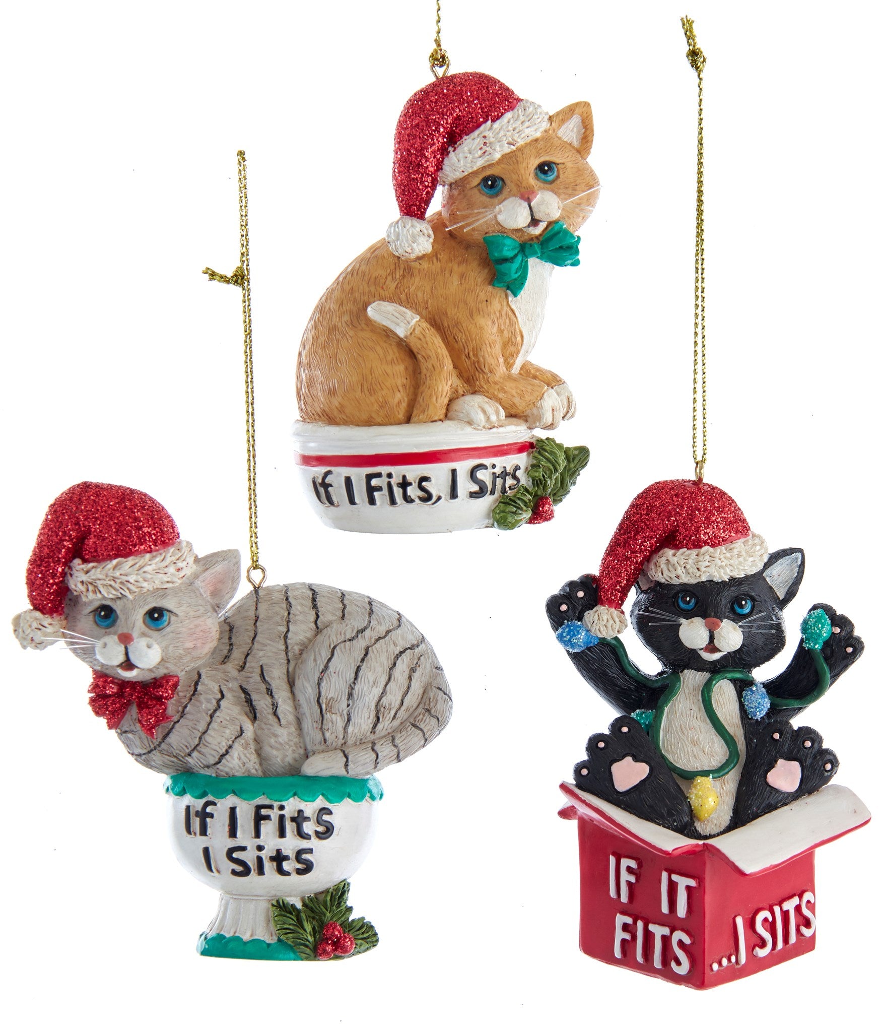Assorted "If I Fits" Cat Ornament, INDIVIDUALLY SOLD