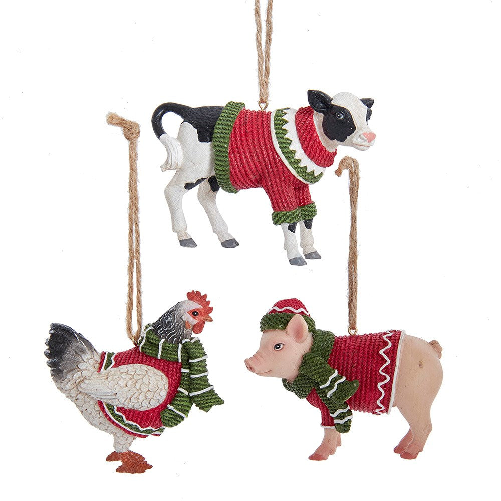 Assorted Farm Animal Ornament, INDIVIDUALLY SOLD