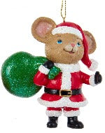Mouse With Santa Sack Ornament