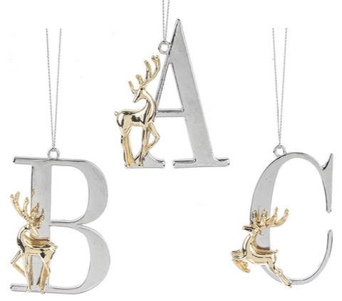 Assorted Monogrammed Ornament, INDIVIDUALLY SOLD