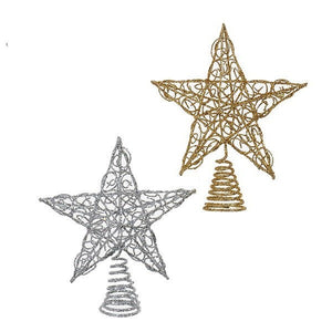 6" 5 Point Assorted Non Lit Star Tree Topper, INDIVIDUALLY SOLD