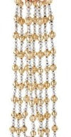 9' Gold And Silver Beaded Garland