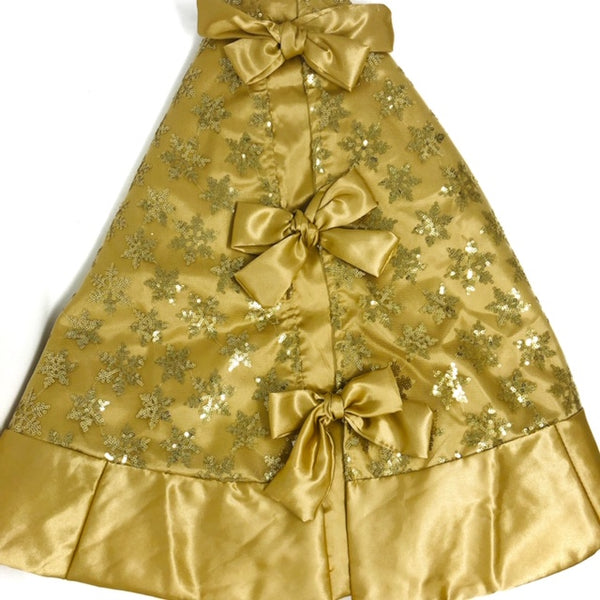 48" Gold Glitter Snowflake Tree Skirt