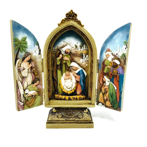 Nativity Scene Triptych Gate Figurine