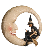 Witch On Moon Figurine