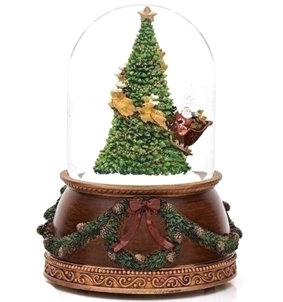 Christmas Tree With Santa's Sleigh Snowglobe